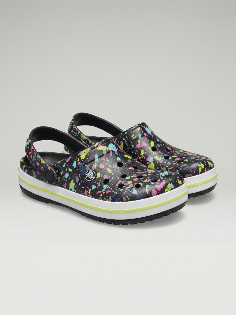 Crocs Woman’s Classic Clog - Black Neon Splatter